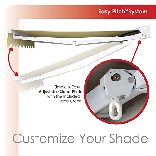 Advaning Luxury Series, 12'X10' Electric Retractable Awning, Premium Quality Fully Assembled Uv+ Sun Shade Canopy, Sunny Yellow Stripes, Ea1210-A423H2 #TOP3