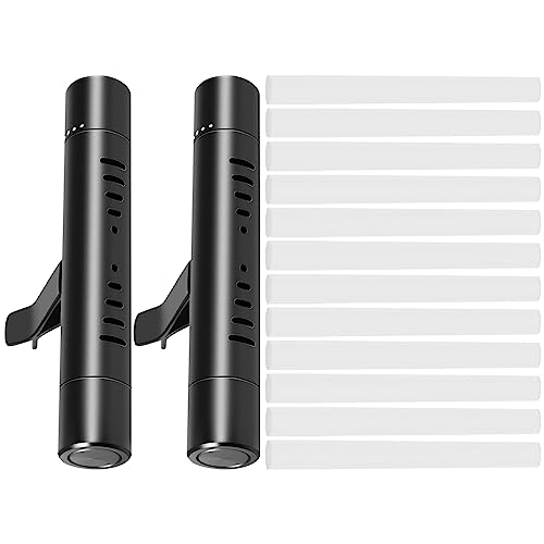 Papiivan 2 Stks Auto Olie Diffuser Auto Diffuser Vent Clip met 12x Refill-Auto Luchtverfrisser-Auto Parfum-Auto Vent Olie Diffuser
