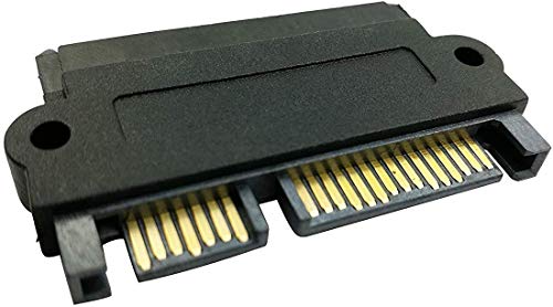 SATA 22 Pin Male to SATA 22 Pin Female Adapter, SATA 22 Pin (7+15) Male to Female Adapter for 2.5 HDD, Black