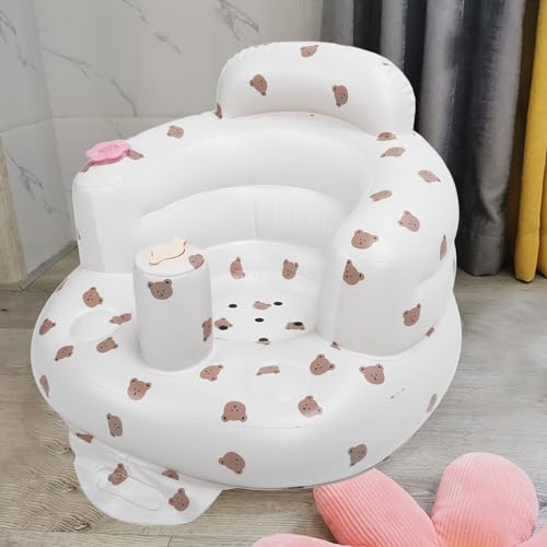 Assento inflável para bebês, cadeira para bebês inflável com pressão de ar ajustável de PVC espesso,