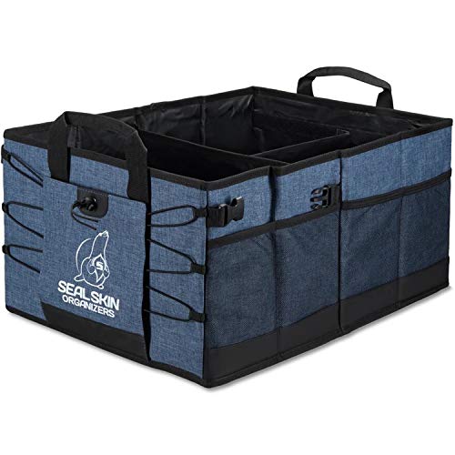 Car Trunk Organizer And Storage - Heavy Duty And Collapsible With 3 Adjustable Sizes - For Trunk, Backseat, Home Or Garage - Lightweight And Portable - Easy To Use And Install In Any Vehicle - Blue #TOP1