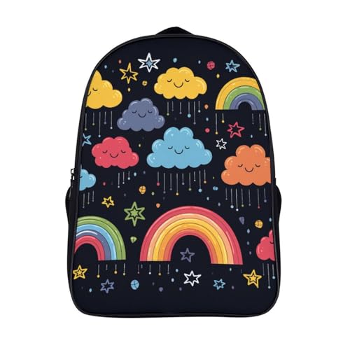 Mochila infantil escolar 3D de arcoíris con dibujos animados para niños y niñas de 40x28x16cm