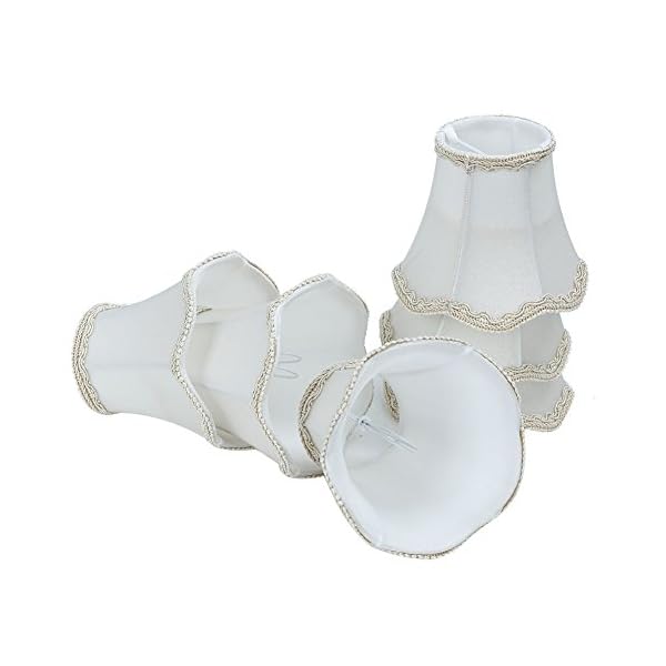 Fuloon Set of 6 Clip On Lamp Shade Kit Little Upright Candle Chandelier Drop Light Lampshade