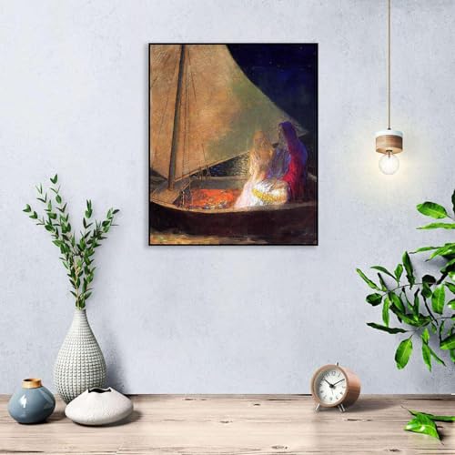 Tableau Odilon Redon Barca con due figure - Impression toile 50x40cm cadre noir - 4