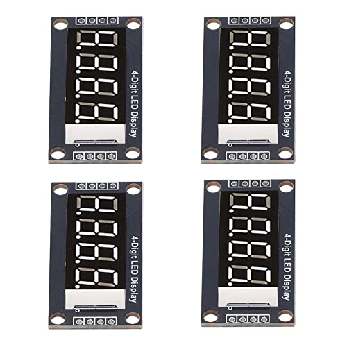 Image of 4 Sets Digital Tube Display Module LED 4 Digit 7 Segment 0.36 TM1637 Drive Chip (White MRA110A)