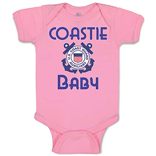 Cute Rascals Baby Bodysuit United States Coast Guard Auxiliary Coastie Baby with Flag Boy & Girl Baby Clothes Funny Cotton Soft Pink Design Only 6 Months - Main Image