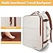 Taygeer Backpack for Women, College Backpack with Laptop Compartment & Shoe Pouch, 35l Travel Laptop Mochila Carry On Luggage, Airline Approved Personal Item Bag For Weekender Gym Hiking, Khaki White