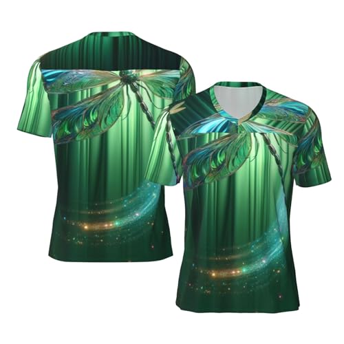 Stylish Athletic Sports Jersey Jewel-Dragonfly Men's Rugby Jersey Large Black