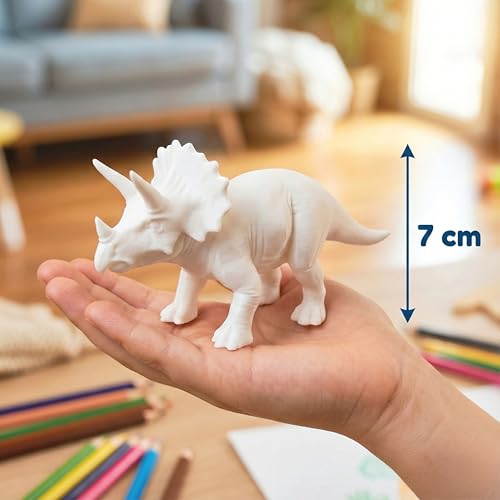 Image of Unscroo DIY 3D Model Painting Kits - Dinosaurs, Ice Age Animals & Unicorns - 3D Printed Art & Craft Hobby Gift for Kids, Teens & Adults - Return Gift Sets (Triceratops Single)