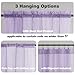 Chyhomenyc Sheer Lilac Tier Curtains 24 Inch Length, Small Window Curtains Treatment for Bathroom Living Room Basement, Short Rod Pocket Cafe Curtain, 42W x 24L Inches, 2 Panels