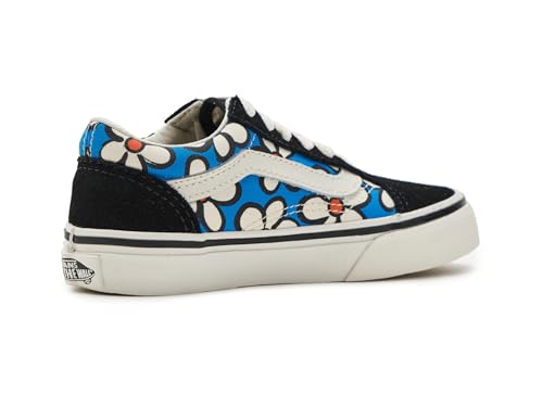 Image of Vans Unisex Kids Old Skool (Little Kid) Painted Floral Bright Azure 3 Little Kid Medium