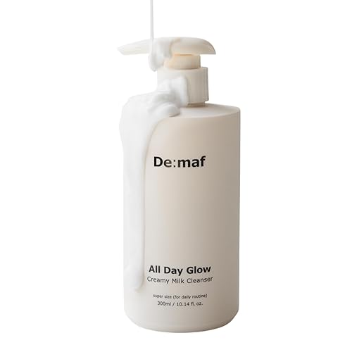 All Day Glow - Limpiador de leche cremosa  Lavado facial suave para pieles sensibles, lavado facial coreano y limpiador facial hidratante con ácido disponible en Yaxa Colombia