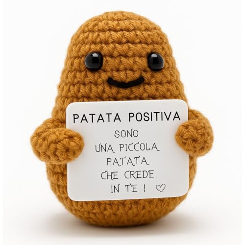 Patata Positiva© | Regalo Originale e Divertente | Decorazione Casa | Idea Simpatica | Compleanno & Festa | Bambina Donna Uomo Sorella Amico ADO | Sorpresa Collega Ufficio | Peluche Motivazionale