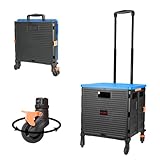 ur×SELORSS BY06S キャリーカート 台車 買い物カート ショッピングカート 折り畳み式 ストッパー付き 360°回転 静音 ショッピング アウトドア キャップ オフィス 買い込み お年寄り 敬老の日 ―ブルー