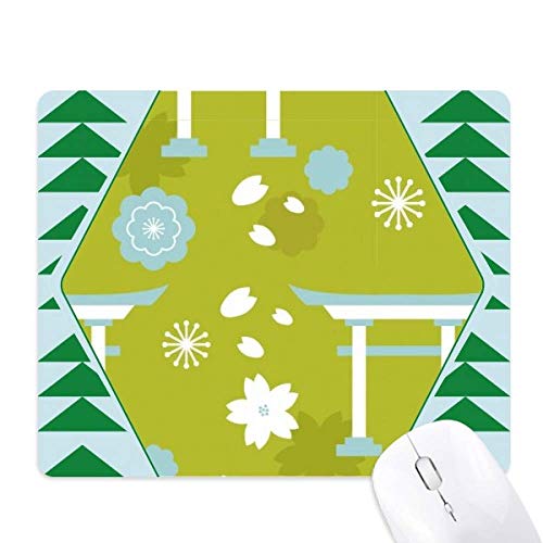 Tapis de souris green pine tree antidérapant en caoutchouc joli bleu vert blanc