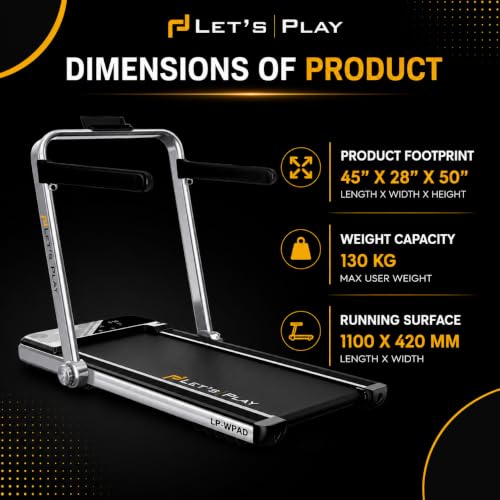 Image of LET'S PLAY 3 in 1 Walking Pad Treadmill for Home Office, 5HP Peak DC Motorized Foldable Under Desk Running Machine, 130Kg User Weight, 12 Km /Hr Max Speed, Remote Control, Bluetooth Speaker