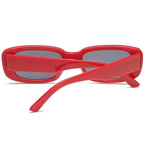 Image of Vintage Rectangle Sunglasses for Women Men 90s Fashion Narrow Square Frame Eyewear UV400 Protection