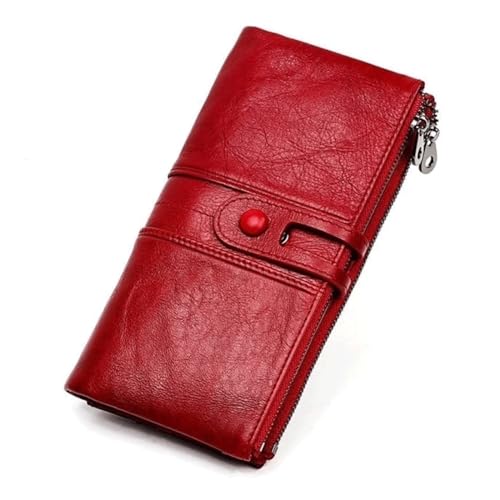 Women Clutch Wallets Genuine Leather Male Women's Long Wallet Zipper Purse Coin Purse Money Phone Bag RFID Wallet