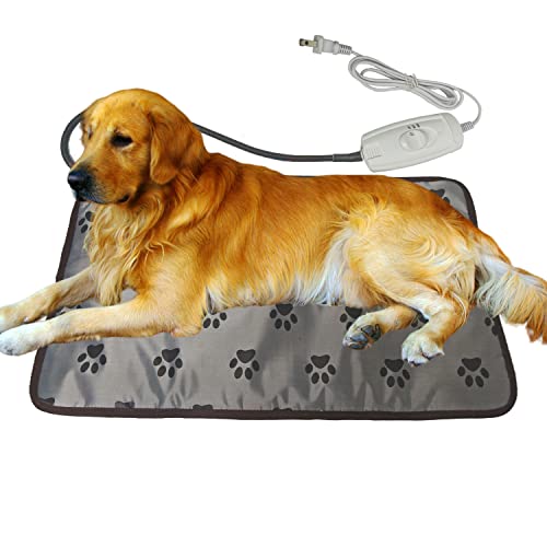 DEOMAN Dog Heating Pad for Large Dog Bed Indoor,Waterproof Pet Heated Mat, Cat Heating pad, Puppy Heating pad for whelping Box Outdoor Dog House,Easy Clean