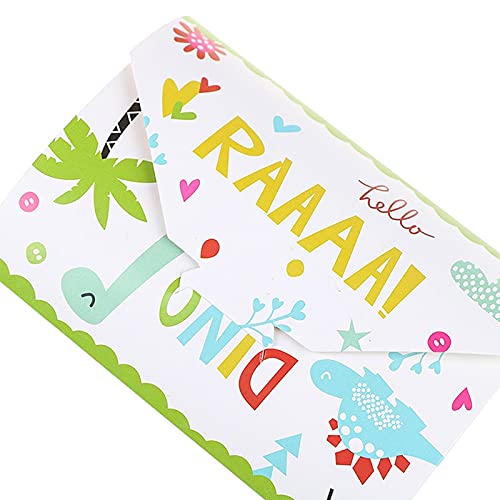 AVOA 12pcs Dinosaure Thème Invitation Carte Party Fournitures Invitations for la décoration de fête d'anniversaire for… - Image 5