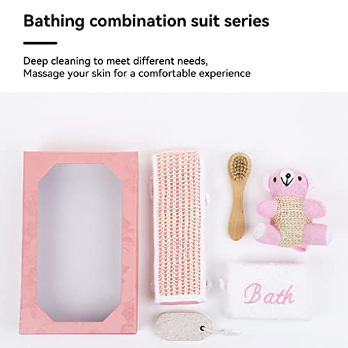 SUDNJIALQ Conjunto de banho com 5 peças, resistência para massagem corporal, hidratante, ferramentas