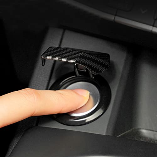 Universal Carbon Fiber Engine Start/Stop Button Cover,Car Start Button Cover,Push To Start/Stop Button Cover,Car Power Control Trim,Scratch-Resistant, Interior Accessories, Black #TOP23