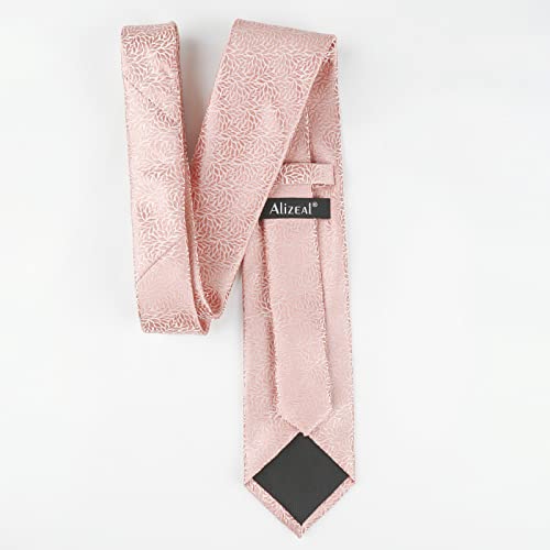 Image of Alizeal Mens 3.15inches Leaf Flower Pattern Tie Set | Floral Pattern Pocket Square Perfect for Fall Winter Business and Holiday Events
