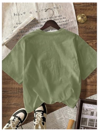 Image of RoseSeek Women's Cute Embroidered Tops Crew Neck Short Sleeve T Shirts Casual Going Out Tops