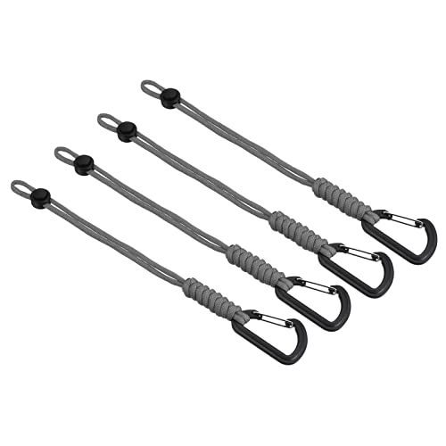 PATIKIL Badge Lanyard with Hook 10 Inch, 4Pcs Braided Wrist Keychain Strap Adjustable Cord Lock for Keys Wallets Outdoors, Grey