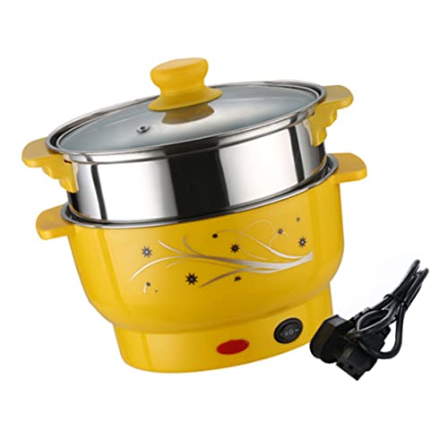 HEMOTON Multifunktionaler Dampfkochtopf Aus Edelstahl Elektrischer Kochtopf Mit Zwei Schichten Und Dampfgarer Für Küche Und Büro Platzsparend Und Praktisch Für Suppen