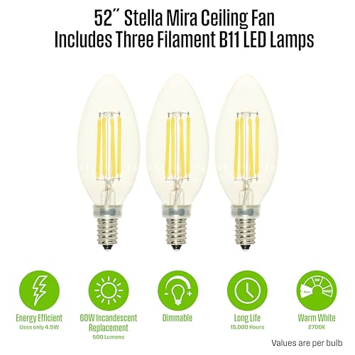 Westinghouse 7217100 Stella Mira 52-Inch Oil Rubbed Bronze Indoor Ceiling Fan, LED Light Kit, Remote Control Included - Image 4