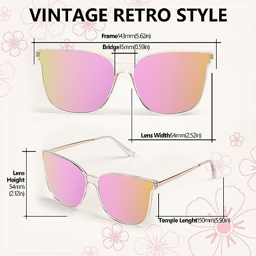 Image of Trendy TAC Polarized Square Sunglasses for Women Men, Oversized Lightweight TR90 Frame UV400 Protection