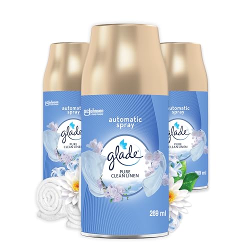 Glade (Brise) Automatic Spray Nachfüller Vorteilspack, Raumduft, Pure Clean Linen, 3er Pack (3 x 269 ml)