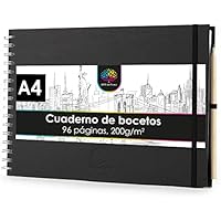 OfficeTree Cuaderno de dibujo A4 con anillas - Horizontal - 96