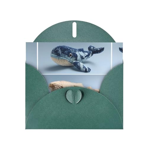 GGNKDL Tarjeta de felicitación con estampado de ballenas tejidas, papel nacarado de alta gama con efecto brillante deslumbrante