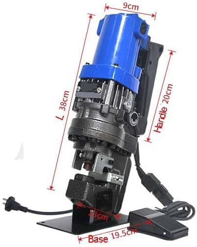 Hydraulic Punching Machine, 13Ton Iron/Steel Punch Tool with 5 Dies (6.5-20.5mm) for Angle Iron (4#-6.3#), 1300W Copper Motor & Foot Pedal