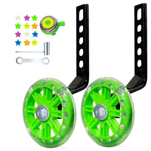 Image of DDJKCZ Training Wheels Flash Mute Wheel Bicycle Compatible for Bikes of 12 14 16 18 20 Inch