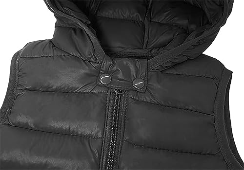 Little Girls Boys Winter Warm quilted Sleeveless Hooded Puffer Jacket Pocket Down Vest Full Zip Waistcoat Gilet4