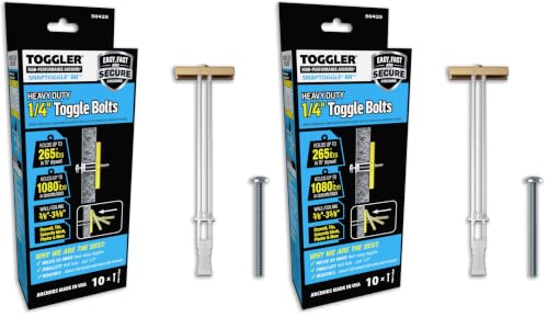 Image of TOGGLER SNAPTOGGLE BB Toggle Anchor with Bolts, Zinc-Plated Steel Channel, Made in US, 3 /8 inch to 3-5 /8 inch Grip Range, for 1 /4 inch-20 UNC Fastener Size (Pack of 20)