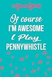  Of Course, I\'m Awesome I Play Pennywhistle: Songwriters, Lyrics Journal, Instrumentalist Notebook, Pennywhistle Music Player, Musician Gift