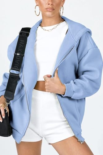 Image of PRETTYGARDEN Women's 2026 Spring Zip Up Y2K Hoodies Casual Long Sleeve Sweatshirts Fall Winter Track Jackets with Pockets