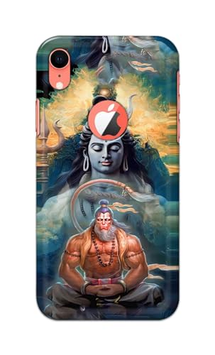 Image of PRINTFIDAA Printed Hard Back Cover Case for Apple iPhone XR Logo View Back Cover (Lord Shiva and Hanuma) -112
