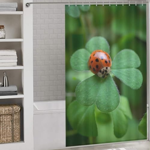 Rideau de douche coccinelle en polyester imperméable 140x183cm