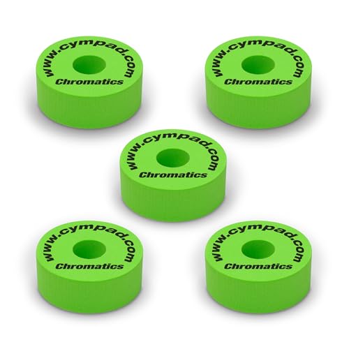 Cympad Green Chromatics Foam Cymbal Pad Set – High-Density Memory Foam Washers for Enhanced Sound & Durability, Fits All Cymbal Stands - 40/15mm