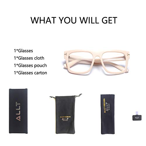 image for Allt Unisex Large Square Optical Eyewear Non-prescription Eyeglasses F