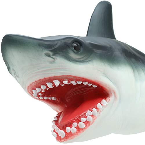 Scary Shark Hand Puppet, Beach & Bath Toy | Realistic 'Great White' Soft Rubber Shark Glove Puppet for Kids, Boys, Girls, Toddlers, Children Aged 3 4 5 6 7 8 9 10+ (1 Pack)