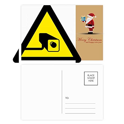 Cartes postales Triangle de Père Noël humour lot de 20 avertissement jaune noir