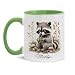 Personalized Cup With Raccoon Design, Animal Lover Accent Mug 11oz 15oz, Customized Raccoon Cup For Kid, Custom Name Animal Ceramic Mug, Raccoon With Mushroom Coffee Cup, Gift For Girl