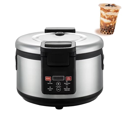 Olla eléctrica de 16 L, olla automática con pantalla táctil con funcionamiento de un botón, forro antiadherente, diseño antidesbordamiento, calefacción tridimensional