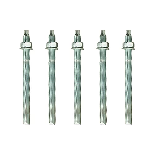 Isolbau Lot de 5 barres d'ancrage M8 x 110 mm - Homologation ETA - Ancrage composite galvanisé avec écrou et rondelle - Ancrage pour charges lourdes